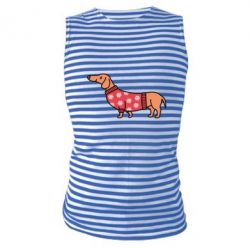 Майка-тельняшка New Year's Dachshund - PrintSalon