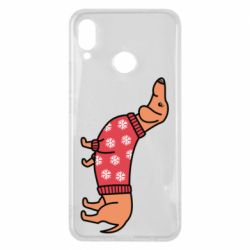 Чехол для Huawei P Smart Plus 2018 New Year's Dachshund - PrintSalon