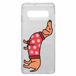 Чехол для Samsung S10+ New Year's Dachshund - PrintSalon