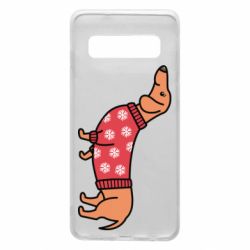 Чехол для Samsung S10 New Year's Dachshund - PrintSalon