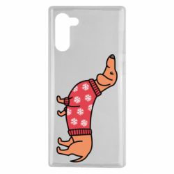 Чехол для Samsung Note 10 New Year's Dachshund - PrintSalon