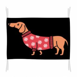 Флаг New Year's Dachshund - PrintSalon