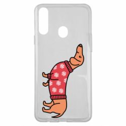 Чехол для Samsung A20s New Year's Dachshund - PrintSalon