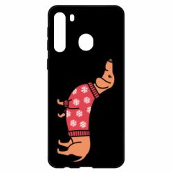 Чехол для Samsung A21 New Year's Dachshund - PrintSalon