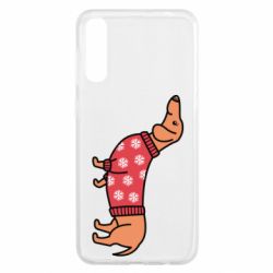 Чехол для Samsung A50 New Year's Dachshund