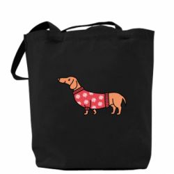 Эко-сумка New Year's Dachshund - PrintSalon
