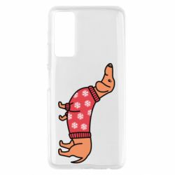 Чехол для Huawei P Smart 2021 New Year's Dachshund - PrintSalon