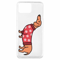 Чехол для Oppo A73 New Year's Dachshund - PrintSalon