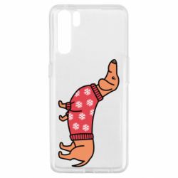 Чехол для Oppo A91/Reno3 New Year's Dachshund - PrintSalon