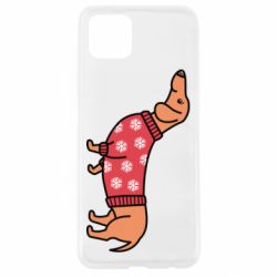 Чехол для Oppo A92s New Year's Dachshund - PrintSalon