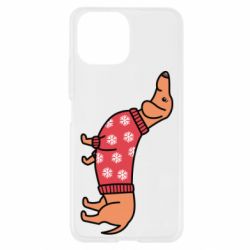 Чехол для Xiaomi Mi11 Lite New Year's Dachshund - PrintSalon