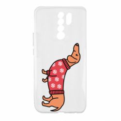 Чехол для Xiaomi Redmi 9 New Year's Dachshund - PrintSalon