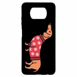 Чехол для Xiaomi Poco X3 New Year's Dachshund - PrintSalon