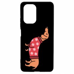 Чехол для Xiaomi Poco F3/K40 New Year's Dachshund - PrintSalon