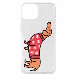 Чехол для iPhone 14 New Year's Dachshund - PrintSalon