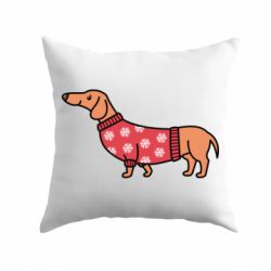 Подушка New Year's Dachshund - PrintSalon