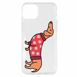 Чехол для iPhone 14 Plus New Year's Dachshund - PrintSalon