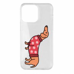 Чехол для iPhone 14 Pro Max New Year's Dachshund - PrintSalon