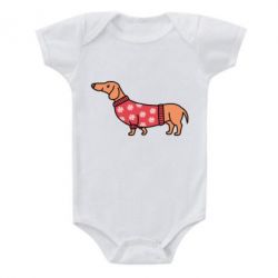Детский бодик New Year's Dachshund - PrintSalon