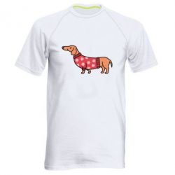 Мужская футболка для спорта New Year's Dachshund - PrintSalon