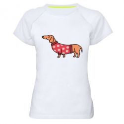 Женская футболка для спорта New Year's Dachshund - PrintSalon