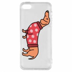 Чехол для iPhone5/5S/SE New Year's Dachshund - PrintSalon