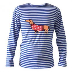 Тельняшка с длинным рукавом New Year's Dachshund - PrintSalon