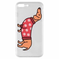 Чехол для iPhone 8 Plus New Year's Dachshund - PrintSalon