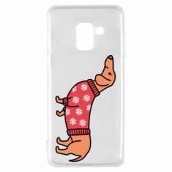 Чехол для Samsung A8 2018 New Year's Dachshund - PrintSalon