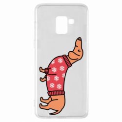 Чехол для Samsung A8+ 2018 New Year's Dachshund - PrintSalon
