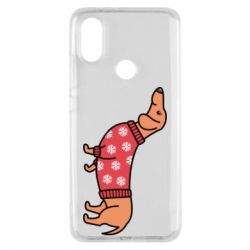 Чехол для Xiaomi Mi A2 New Year's Dachshund - PrintSalon