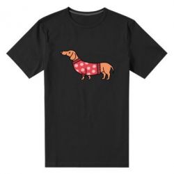 Мужская футболка премиум New Year's Dachshund - PrintSalon