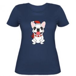Жіноча футболка New Year's French Bulldog - PrintSalon