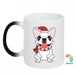 Чашка-хамелеон New Year's French Bulldog - PrintSalon