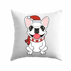 Подушка New Year's French Bulldog - PrintSalon