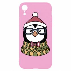 Чехол для iPhone XR New Year's Penguin - PrintSalon