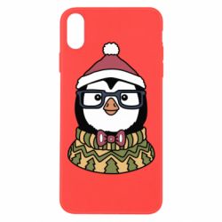 Чехол для iPhone Xs Max New Year's Penguin - PrintSalon