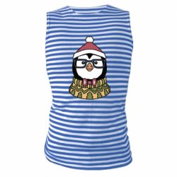 Майка-тельняшка New Year's Penguin - PrintSalon