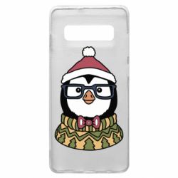 Чехол для Samsung S10+ New Year's Penguin - PrintSalon