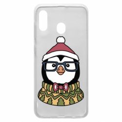Чехол для Samsung A20 New Year's Penguin - PrintSalon