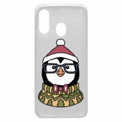 Чехол для Samsung A40 New Year's Penguin - PrintSalon