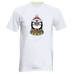 Мужская футболка для спорта New Year's Penguin - PrintSalon