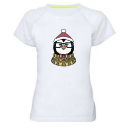 Женская футболка для спорта New Year's Penguin - PrintSalon