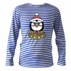 Тельняшка с длинным рукавом New Year's Penguin - PrintSalon