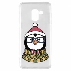 Чехол для Samsung A8 2018 New Year's Penguin - PrintSalon