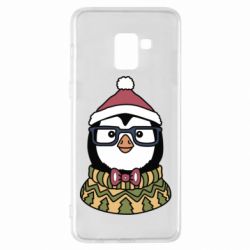 Чехол для Samsung A8+ 2018 New Year's Penguin - PrintSalon
