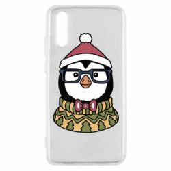 Чехол для Huawei P20 New Year's Penguin - PrintSalon