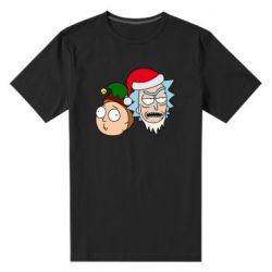 Мужская футболка премиум New Year's Rick and Morty - PrintSalon