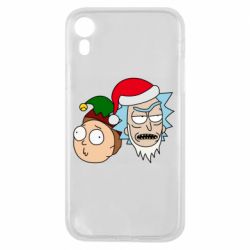 Чехол для iPhone XR New Year's Rick and Morty - PrintSalon