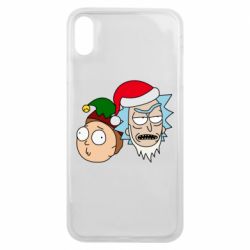 Чехол для iPhone Xs Max New Year's Rick and Morty - PrintSalon